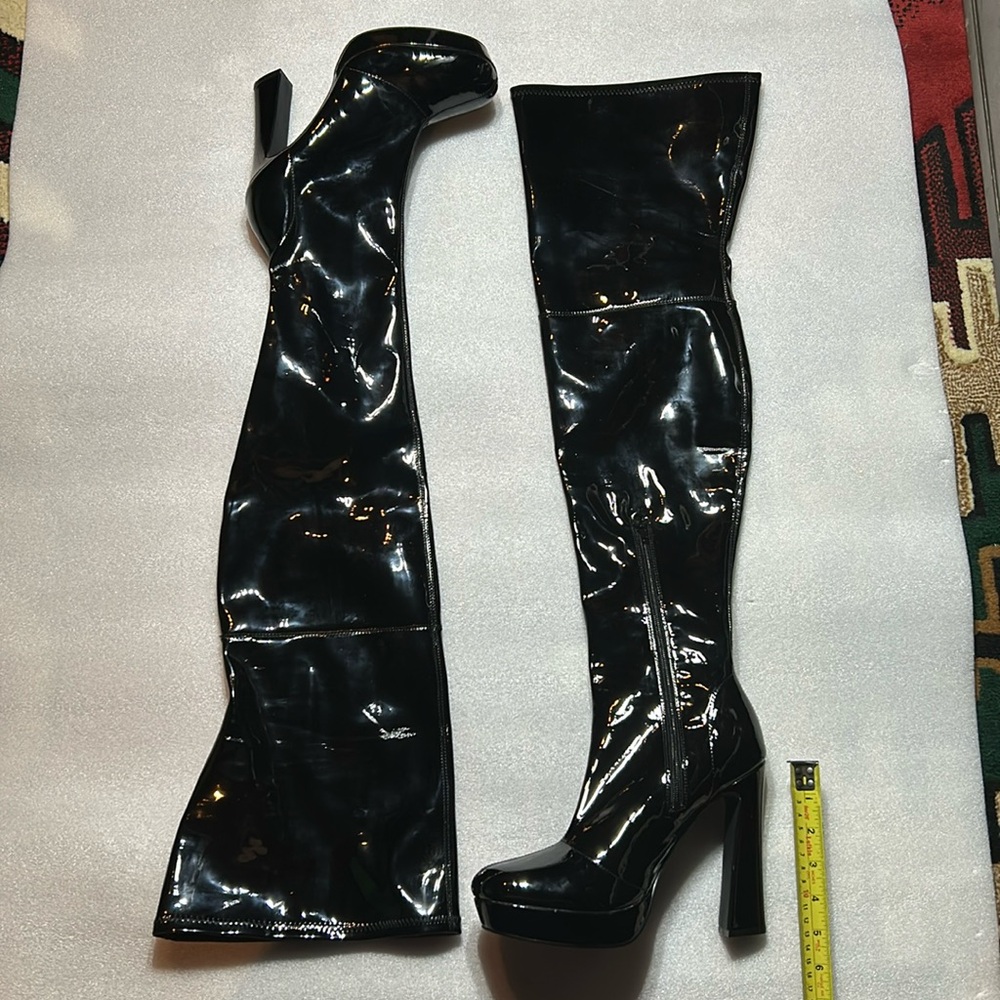 ASOS patent thigh high boots Sz 9